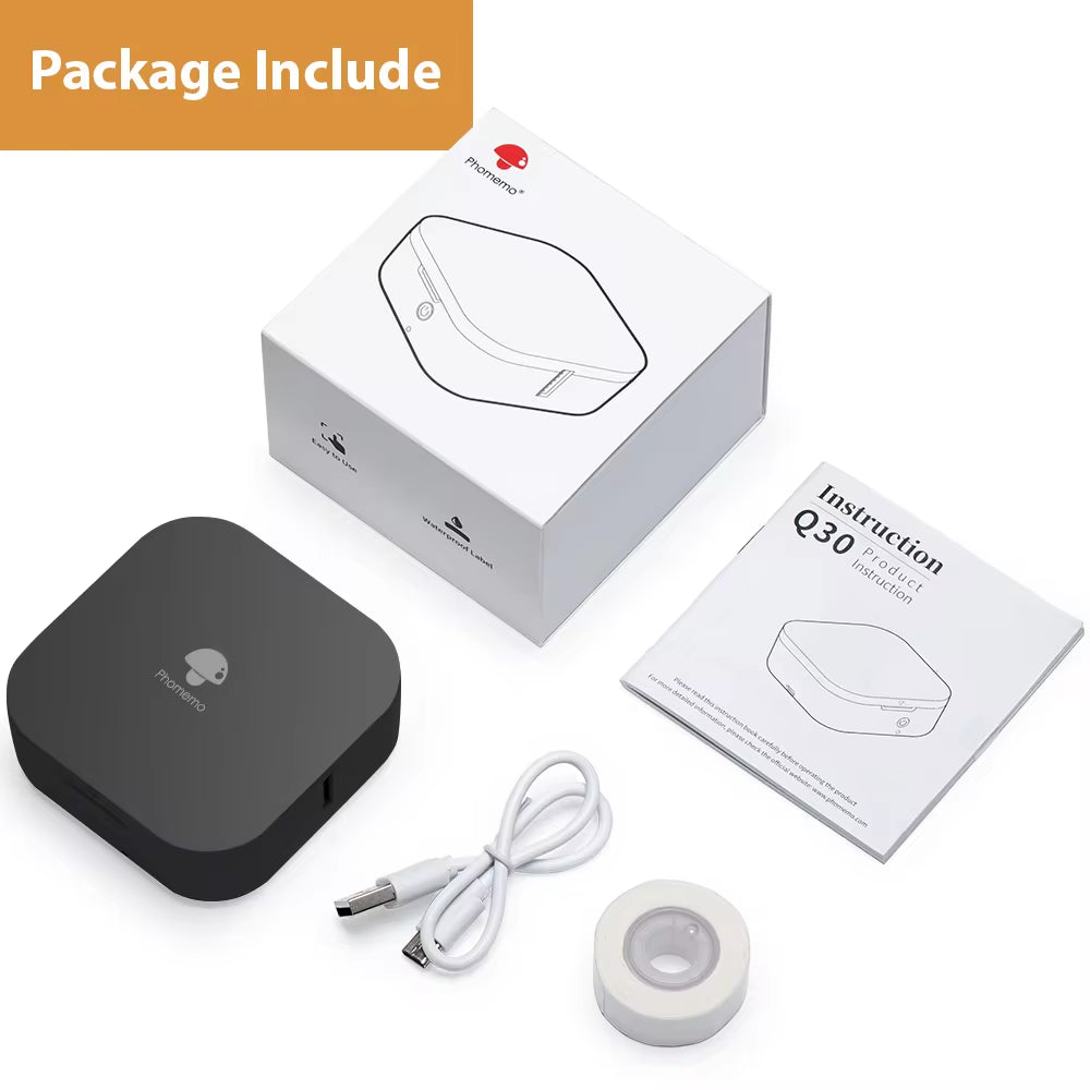Q30 Label Printer Mini Printer Pocket Thermal Label Maker Wireless Sticker Pocket Portable Printer Various Label Paper