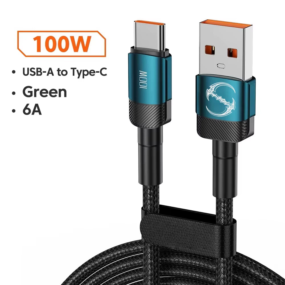 PD 100W1M/2M/3M Fast Charge USB to Type C Cable Quick Charging Data Cord for Huawei Xiaomi