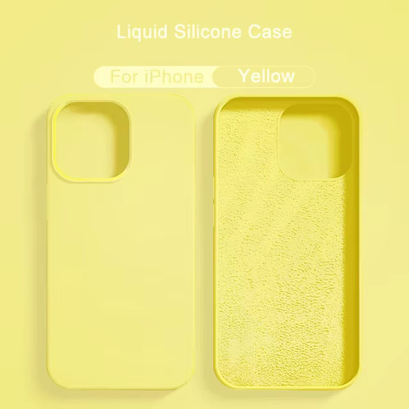 2024 NEW Liquid Silicone Case for Iphone 14 12 11 13 15 Pro Max Mini Luxury Shockproof Cover X XR XS 6 7 8 14 plus SE Accessory