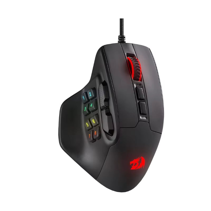 M811 Aatrox MMO Gaming Mouse, 15 Programmable Buttons Wired RGB Gamer Mouse W/ Ergonomic Natural Grip Build