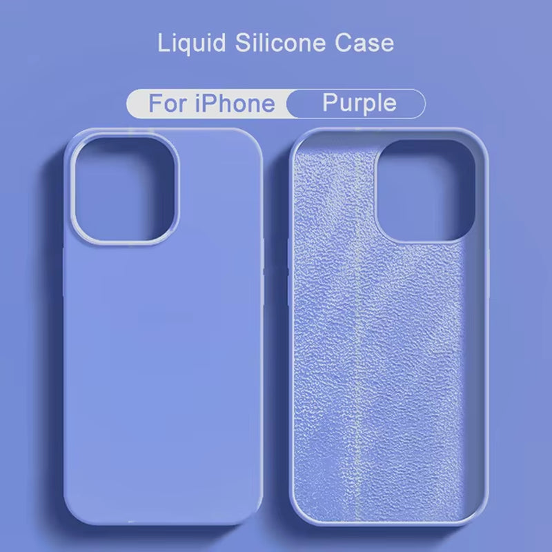2024 NEW Liquid Silicone Case for Iphone 14 12 11 13 15 Pro Max Mini Luxury Shockproof Cover X XR XS 6 7 8 14 plus SE Accessory